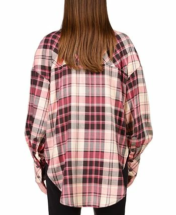 Sanctuary Women's Plaid-Print Drop-Shoulder Tunic Shirt 4 Sanctuary Women's Plaid-Print Drop-Shoulder Tunic Shirt - Image 2