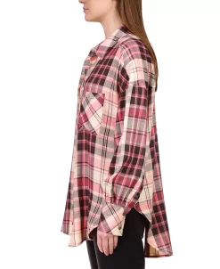 Sanctuary Women's Plaid-Print Drop-Shoulder Tunic Shirt 8 Sanctuary Women's Plaid-Print Drop-Shoulder Tunic Shirt -Clothing Shop 22554911 fpx