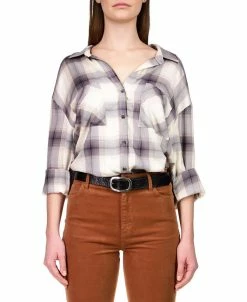 Sanctuary Women's Faded Plaid-Print Button-Up Tunic Shirt