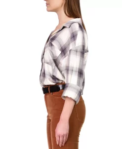 Sanctuary Women's Faded Plaid-Print Button-Up Tunic Shirt -Clothing Shop 22556791 fpx