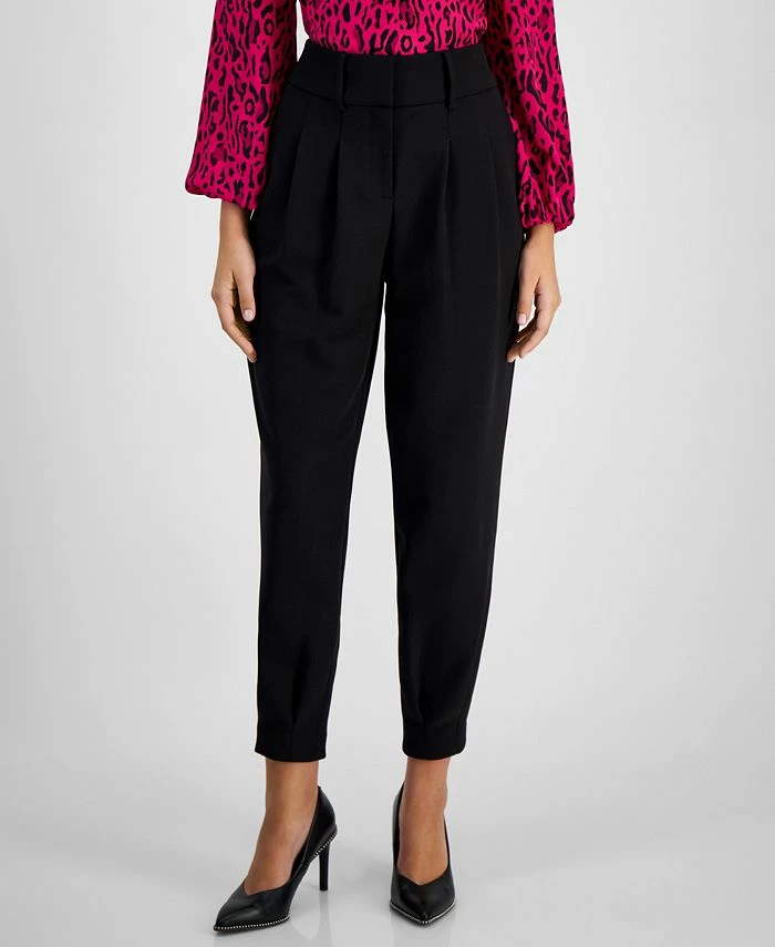 Bar III Women's Pleat-Front Mid-Rise Ankle Pants, Created For Macy's 3 Bar III Women's Pleat-Front Mid-Rise Ankle Pants, Created For Macy's