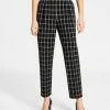 Bar III Women's Windowpane-Plaid Mid-Rise Pull-On Pants, Created For Macy's -Clothing Shop 22562831 fpx