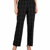 Kasper Women's Plaid Pull-On Straight-Leg Pants -Clothing Shop 22564228 fpx
