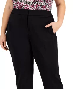 Bar III Plus Size Compression Straight-Leg Ankle Pants, Created For Macy's -Clothing Shop 22567237 fpx