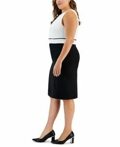 Kasper Plus Size Sleeveless Colorblock Sheath Dress -Clothing Shop 22567775 fpx