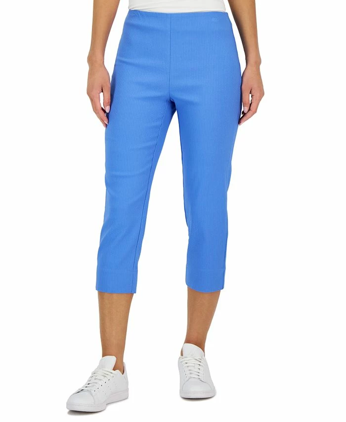 Charter Club Women's Jacquard Pull-On Capris Pants, Created For Macy's 3 Charter Club Women's Jacquard Pull-On Capris Pants, Created For Macy's