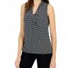 Kasper Women's Sleeveless Printed Twist-Front Blouse -Clothing Shop 22573574 fpx