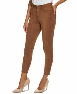 Tommy Hilfiger Faux Suede Mid Rise Skinny Ankle Pants -Clothing Shop 22584028 fpx