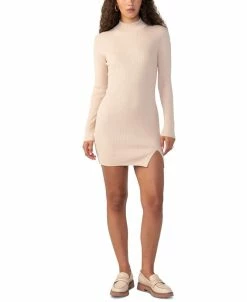 Sanctuary Women's Side-Slit Long-Sleeve Ribbed Dress