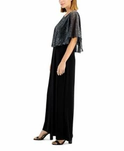 Connected Metallic-Capelet Gown 9 Connected Metallic-Capelet Gown -Clothing Shop 22586675 fpx