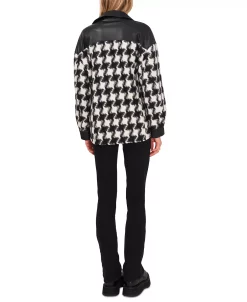 Vince Camuto Women's Printed Faux-Leather Trim Shirt Jacket -Clothing Shop 22599700 fpx
