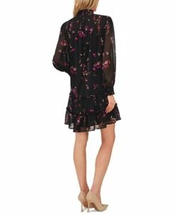 CeCe Women's Printed Long Sleeve Smocked Dress -Clothing Shop 22632214 fpx