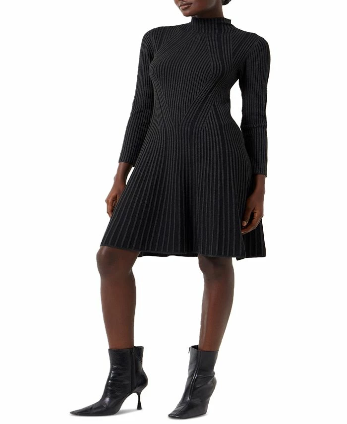 French Connection Women's Mari Ribbed Long-Sleeve Dress 3 French Connection Women's Mari Ribbed Long-Sleeve Dress