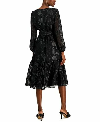INC International Concepts Women's Printed Jacquard Blouson-Sleeve Dress, Created For Macy's 4 INC International Concepts Women's Printed Jacquard Blouson-Sleeve Dress, Created For Macy's - Image 2