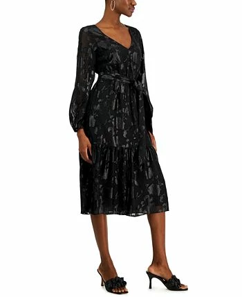 INC International Concepts Women's Printed Jacquard Blouson-Sleeve Dress, Created For Macy's 5 INC International Concepts Women's Printed Jacquard Blouson-Sleeve Dress, Created For Macy's - Image 3