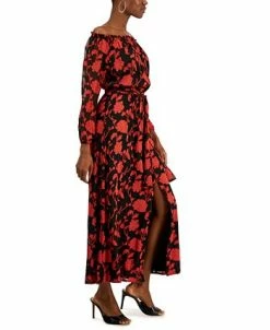 INC International Concepts Women's Floral-Print Off-The-Shoulder Maxi Dress, Created For Macy's -Clothing Shop 22676493 fpx