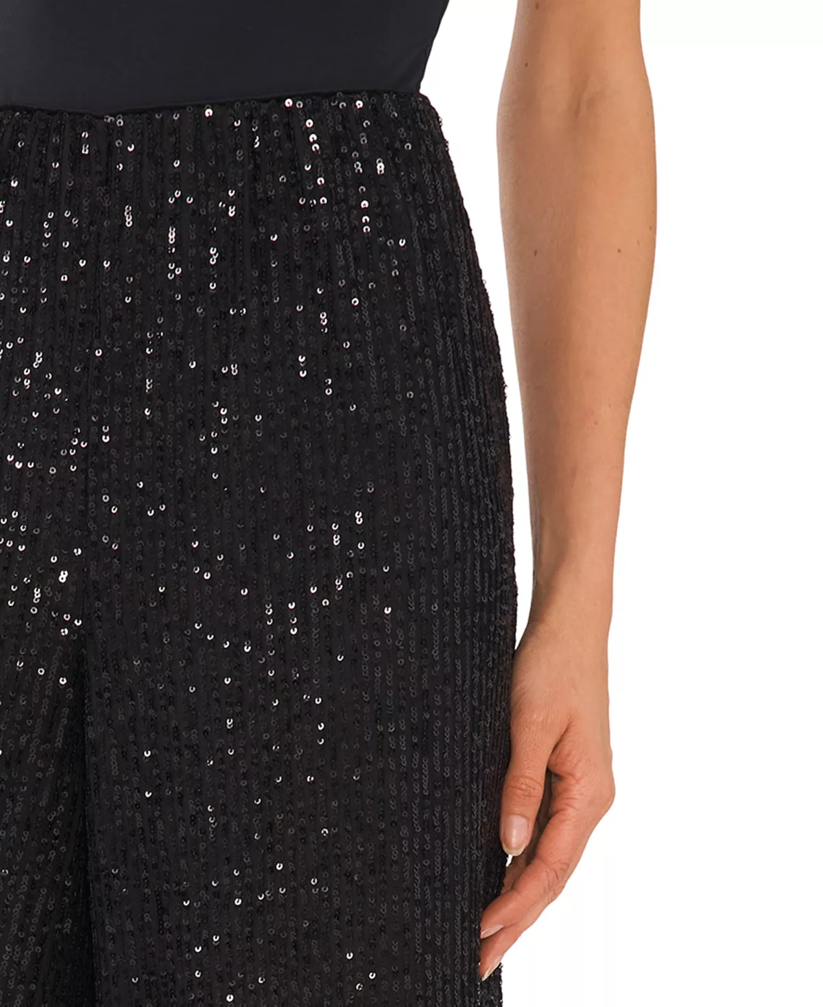 CeCe Women's Pull-On Elastic-Waist Wide-Leg Sequin Pants 5 CeCe Women's Pull-On Elastic-Waist Wide-Leg Sequin Pants - Image 3