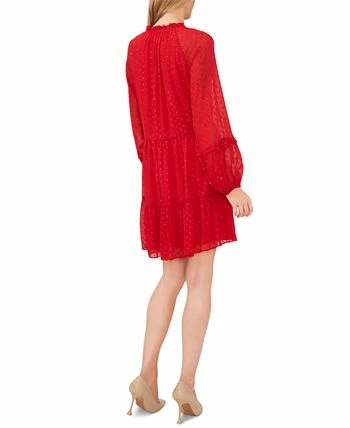 CeCe Women's Long Sleeve Tiered Clip-Dot Babydoll Dress 4 CeCe Women's Long Sleeve Tiered Clip-Dot Babydoll Dress - Image 2
