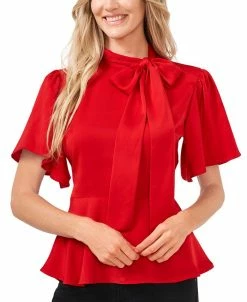 CeCe Tie-Neck Peplum Hem Blouse 12 CeCe Tie-Neck Peplum Hem Blouse -Clothing Shop 22678843 fpx