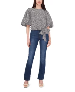 Vince Camuto Women's 3/4 Bubble Sleeve Tie Front Blouse -Clothing Shop 22690951 fpx