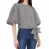 Vince Camuto Women's 3/4 Bubble Sleeve Tie Front Blouse -Clothing Shop 22690952 fpx