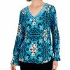 JM Collection Women's Savannah Stencil Rhinestone-Studded Tunic, Created For Macy's