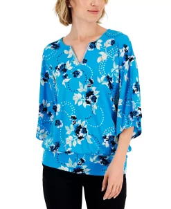 JM Collection Women's Serafina Bouquet 3/4-Sleeve Top, Created For Macy's 11 JM Collection Women's Serafina Bouquet 3/4-Sleeve Top, Created For Macy's -Clothing Shop 22718667 fpx
