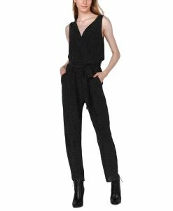 Black Tape Women's Embellished Belted Faux-Wrap Jumpsuit