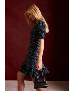 CeCe Women's Puffed Sleeve Printed Knit Dress -Clothing Shop 22729321 fpx