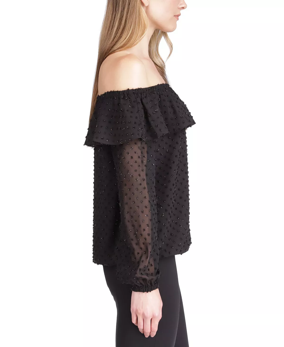 Michael Kors Women's Clip-Dot Off-The-Shoulder Top, Regular & Petite 6 Michael Kors Women's Clip-Dot Off-The-Shoulder Top, Regular & Petite - Image 4