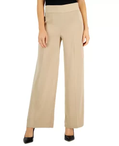 Anne Klein Montreal Satin High-Rise Side-Zip Wide-Leg Pants -Clothing Shop 22733311 fpx