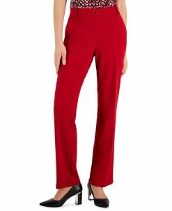 Kasper Women's Faux-Fly Pull-On Wide-Leg Pants