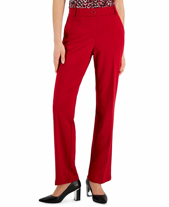 Kasper Women's Faux-Fly Pull-On Wide-Leg Pants 3 Kasper Women's Faux-Fly Pull-On Wide-Leg Pants