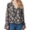 Jessica Simpson Women's Aurora Floral-Print Sheer-Back Top