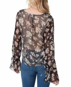 Jessica Simpson Women's Aurora Floral-Print Sheer-Back Top -Clothing Shop 22777571 fpx