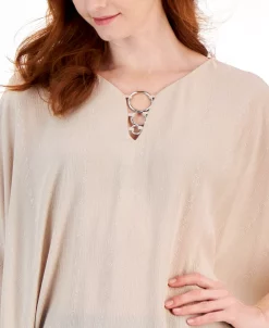 JM Collection Women's Lurex O-Ring Poncho, Created For Macy's -Clothing Shop 22779096 fpx