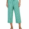 Charter Club Women's Linen Gingham Cropped Pull-On Pants, Created For Macy's