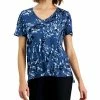 Alfani Women's Printed V-Neck T-Shirt, Created For Macy's -Clothing Shop 22792973 fpx
