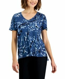 Alfani Women's Printed V-Neck T-Shirt, Created For Macy's
