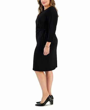 Kasper Plus Size Anise Faux-Wrap 3/4-Sleeve Dress 5 Kasper Plus Size Anise Faux-Wrap 3/4-Sleeve Dress - Image 3