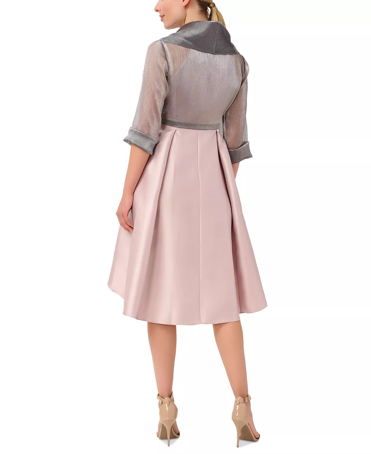 Adrianna Papell Women's Elbow-Sleeve Tie-Front Cover-Up 5 Adrianna Papell Women's Elbow-Sleeve Tie-Front Cover-Up - Image 3