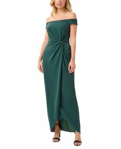 Adrianna Papell Women's Glitter Knot-Front Dress