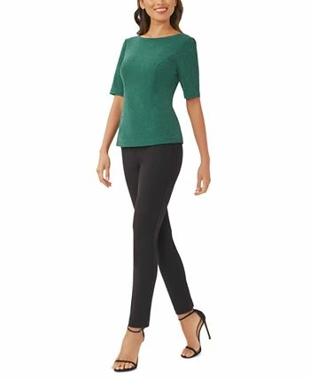 Adrianna Papell Women's Cowl-Back Short-Sleeve Shimmer Top 4 Adrianna Papell Women's Cowl-Back Short-Sleeve Shimmer Top - Image 2