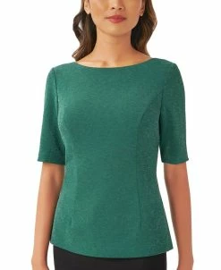 Adrianna Papell Women's Cowl-Back Short-Sleeve Shimmer Top