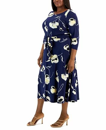 Kasper Plus Size Fit & Flare Boat-Neck Dress 9 Kasper Plus Size Fit & Flare Boat-Neck Dress - Image 7