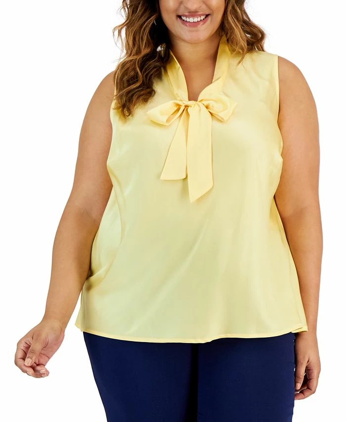 Kasper Plus Size Bow Top 3 Kasper Plus Size Bow Top