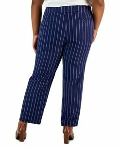 Kasper Plus Size Pinstriped Mid-Rise Straight-Leg Pants -Clothing Shop 22804003 fpx