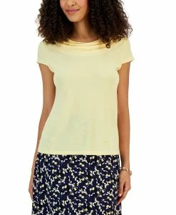 Kasper Women's Cowl-Neck Short-Sleeve Top