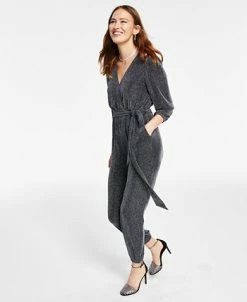 INC International Concepts Metallic Belted Jumpsuit, Created For Macy's -Clothing Shop 22813872 fpx