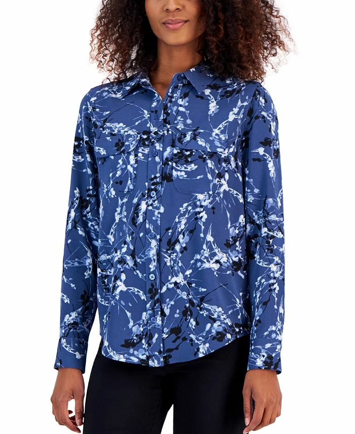 Alfani Women's Button-Front Shirt, Created For Macy's 3 Alfani Women's Button-Front Shirt, Created For Macy's
